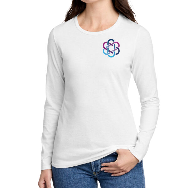 District® Women’s Perfect Blend® CVC Long Sleeve Tee - Printed Logos Thumbnail
