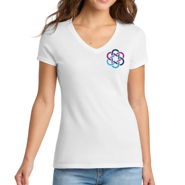 Port & Co™ Women's Tri-Blend V-Neck Tee - Printed Logos Thumbnail