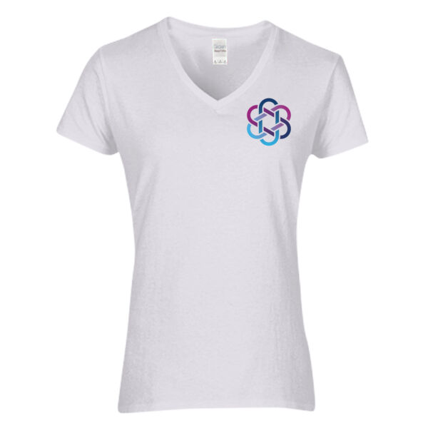 Gildan - Women's Heavy Cotton™ V-Neck T-Shirt - Printed Logos Thumbnail